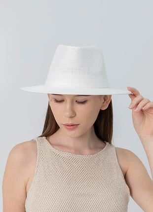 Капелюх літній жіночий федора d.hats колір білий
