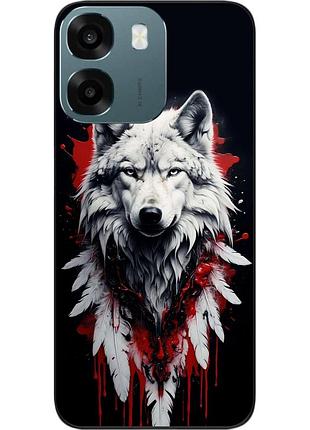 Чехол силиконовый epik для oppo a6 с принтом белый охотник