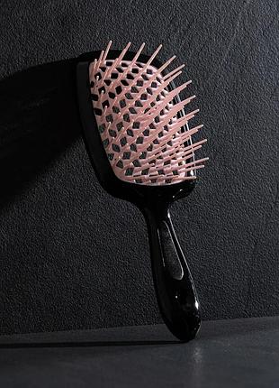 Щітка для волосся hollow comb superbrush plus black-light pink