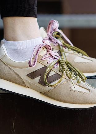 Женские кроссовки new balance 471 nd классические бежевые для отдыха натуральная замша и сетка на весну лето для города нью баланс