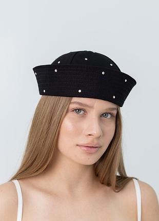 Панама матроса со стразами d.hats из натурального хлопка черная