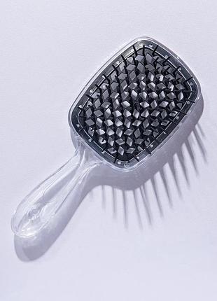 Щітка для волосся hollow comb superbrush plus clear-black