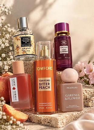 Набір парфумів 5 ароматів: tom ford, skyvii, ebyven, peach jo+