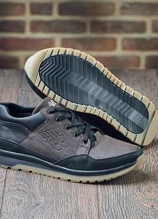 Мужские кроссовки в стиле new balance натуральна кожа топ качество 43