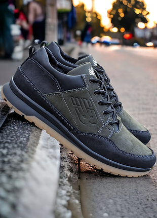 Мужские кроссовки в стиле new balance натуральна кожа топ качество 43