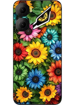 Силиконовый чехол бампер epik для zte nubia neo 3 5g с картинкой радужные подсолнухи