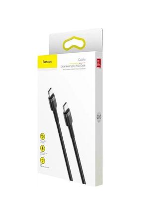 Кабель baseus cafule pd2.0 100w flash charging usb type-c-type-c cable (20v 5a) 2m - gray/black 2