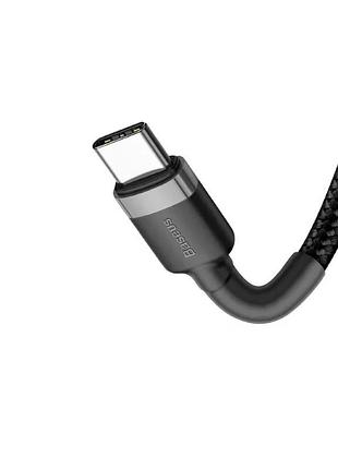 Кабель baseus cafule pd2.0 100w flash charging usb type-c-type-c cable (20v 5a) 2m - gray/black 5