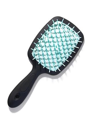 Щетка для волос hollow comb superbrush plus black-mint с покрытием soft touch