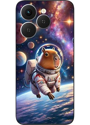 Чехол силиконовый epik для tecno spark 40 (km5n) с принтом капибара в космосе