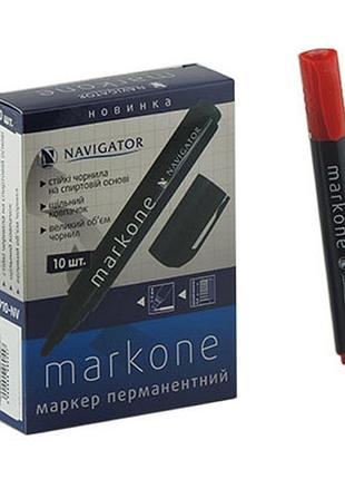 Маркер перманентний червоний 73910-nv navigator