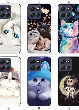 Силиконовый чехол котики для motorola g86 5g милый принт и защита