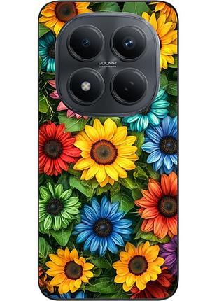 Силиконовый чехол бампер epik для xiaomi redmi note 15 pro+ 5g с картинкой радужные подсолнухи