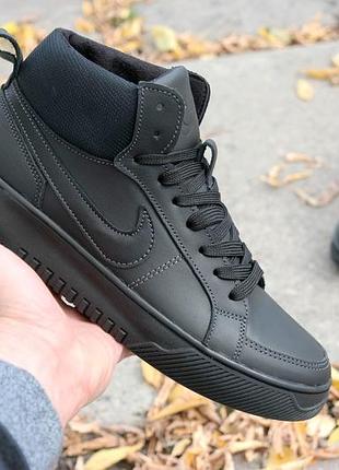 Чоловічі зимові кросівки на nike force натуральна шкіра ,теплі та зруч 42