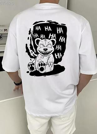 Футболка з принтом чоловіча стильна оверсайз літо легка трикотаж модна
