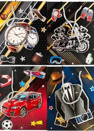 Пакет подарочный бумажный 26*32см транспорт, часы rq 968-1m 1-160-2 10390 без бренда