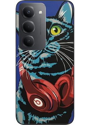 Силиконовый чехол epik для xiaomi redmi 15 кот с наушниками