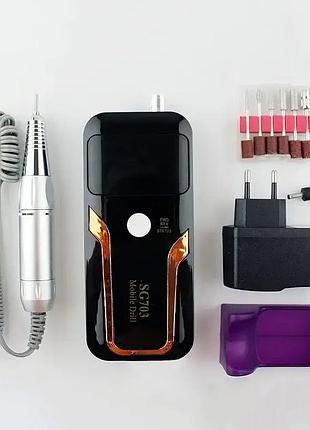 Портативный удобный аккумуляторный фрезер для маникюра nail drill sg-703 35.000 об/мин.