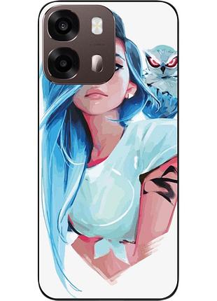 Силіконовий чохол epik для oppo a6s з принтом дівчина з совою