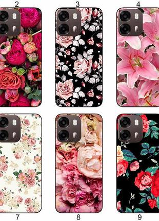 Силиконовый чехол цветы для oppo a6s яркий цветочный принт