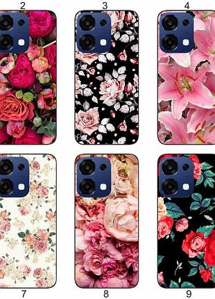Силіконовий чохол квіти для oppo a6 pro яскравий квітковий принт