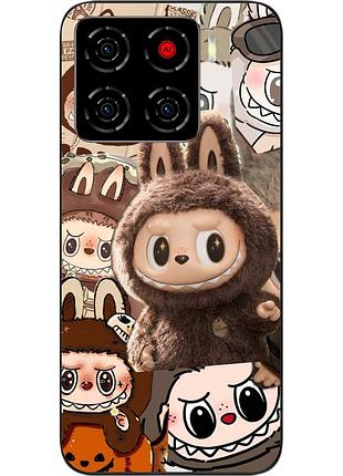 Силиконовый чехол epik для zte blade a56 с принтом лабубу коричневый