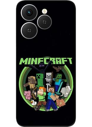 Чехол силиконовый epik для tecno spark 40 (km5n) с принтом minecraft битва за выживание