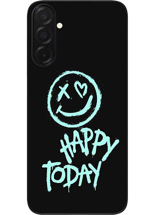 Чехол силиконовый epik для samsung galaxy a27 5g с изображением с надписью happy today
