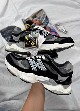 Утепленные зимние женские кроссовки new balance 9060 cordura winter termo black grey 1950 беланс черного с серым цветов термо