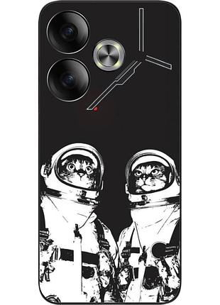 Силіконовий чохол бампер epik для tecno pova 6 (li7) з картинкою космонавти коти