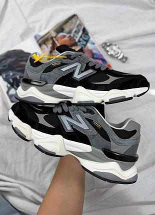 Утепленные зимние женские кроссовки new balance 9060 cordura winter termo black grey 1950 беланс черного с серым цветов термо