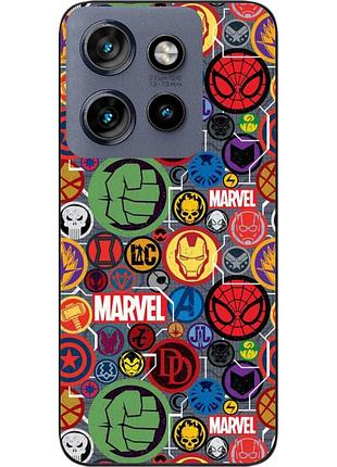 Чехол силиконовый epik для motorola edge 60 neo с принтом эмблемы marvel