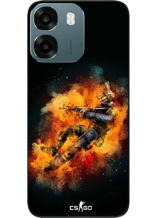Силиконовый чехол epik для oppo a6 с принтом контр страйк