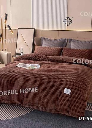 Велюрова постільна білизна colorful home крокодила, коричнева