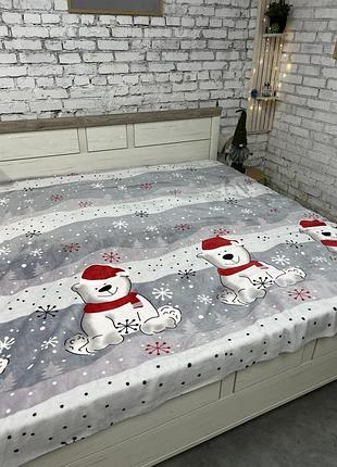 Новорічний флісовий плед ведмежатко