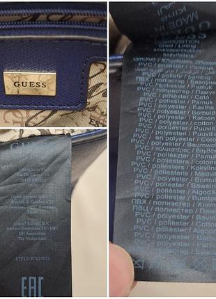 Синяя сумка-шопер guess amorette pochette оригинал 7