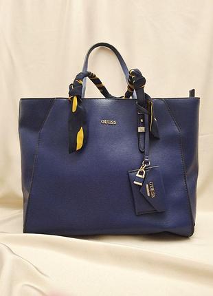 Синя сумка-шопер guess amorette pochette оригінал