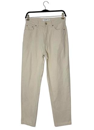 Бежеві жіночі джинси мом з високою посадкою pull&bear