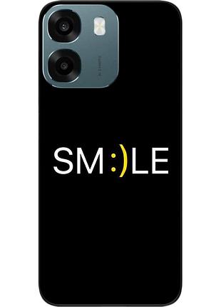 Чехол силиконовый epik для oppo a6 с изображением с надписью smile mood
