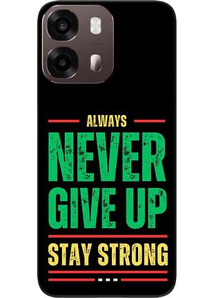 Чехол силиконовый epik для oppo a6s с изображением с надписью never give up