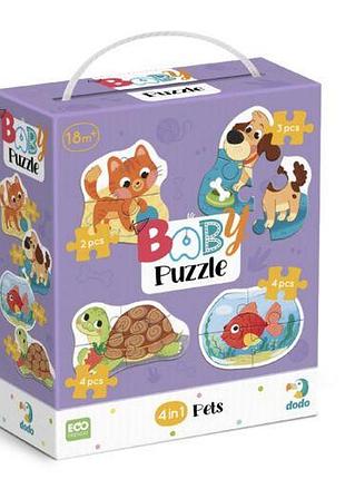 Пазл 4 в 1 baby puzzle. домашние животные»