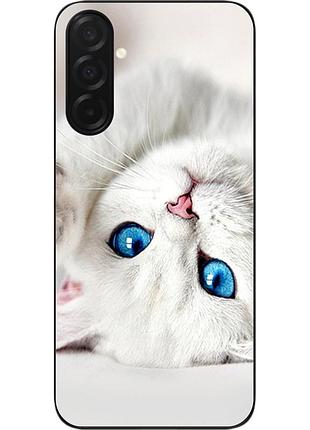 Силиконовый чехол epik для samsung galaxy a57 с принтом белый котик