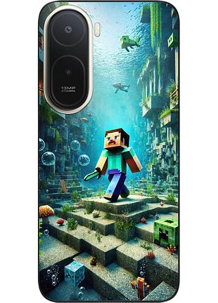 Силиконовый чехол epik для xiaomi poco c81 pro с принтом подводное приключение minecraft
