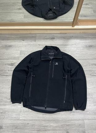Флисовая куртка кофта haglöfs gore windstopper оригинал мужская черная флиска виндстоппер хаглофс l
