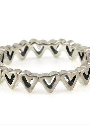 Серебряное кольцо пандора р.16.5, 17,5 pandora сердца