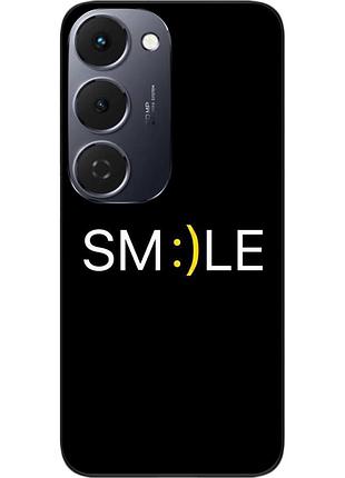 Чехол силиконовый epik для tecno spark 40 pro plus (km7) с изображением с надписью smile mood