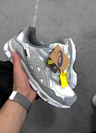 Утеплені зимові чоловічі кросівки asics gel-nyc winter termo grey silver white асікс сірого з сріблястим та білим кольорів термо