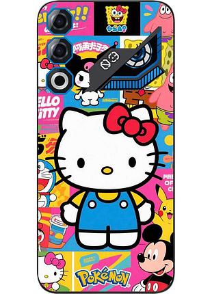 Бампер силіконовий чохол epik для zte nubia neo 3 gt 5g з принтом мультяшний всесвіт hello kitty