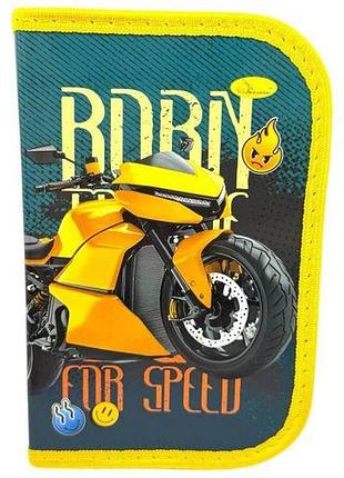 Пенал ламінований "born to ride" на змійці 1 відділення 19*13 см