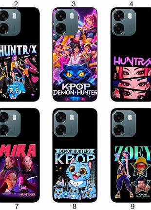 Силиконовый чехол kpop demon hunters для oppo a6 кей-поп дизайн